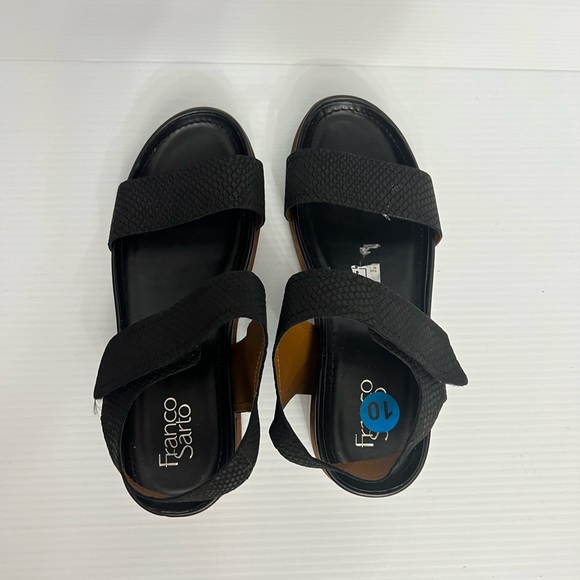 Franco Sarto Ankle Strap Wedge Leather Sandals size 10M black NWT - Picture 5 of 7